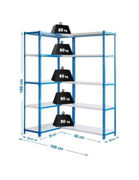 Estantería SIMONRACK Simoncorner 1800x1000x400 azul/blanco