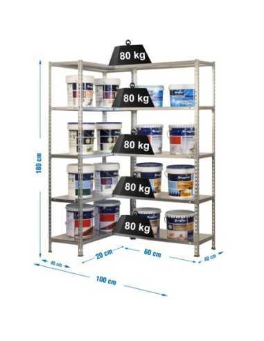 Estantería SIMONRACK Simoncorner 1800x1000x400 galvanizado