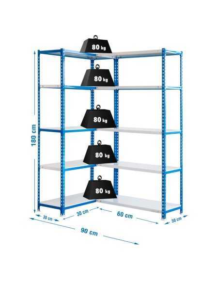 Estantería SIMONRACK Simoncorner 1800x900x300 azul/blanco