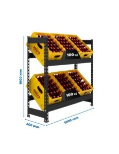 Estantería Simonrack Simonbottle 2-1000x1000x300 antracita | Estantería para botellas SimonRack sin tornillos