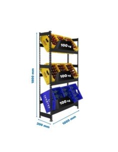 Estantería Simonrack Simonbottle 3-1800x1000x300 antracita | Estantería para botellas SimonRack sin tornillos