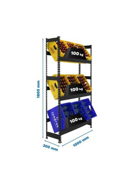 Estantería Simonrack Simonbottle 3-1800x1000x300 antracita | Estantería para botellas SimonRack sin tornillos