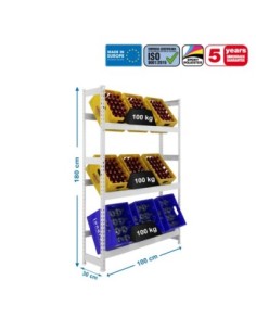 Estantería SIMONRACK Simonbottle 3-1800x1000x300 blanco