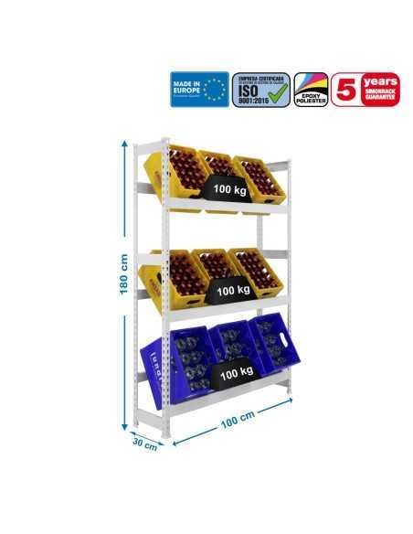Estantería SIMONRACK Simonbottle 3-1800x1000x300 blanco