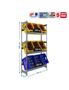 Estantería SIMONRACK Simonbottle 3-1800x1000x300 gris