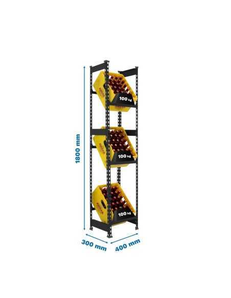 Estantería Simonrack Simonbottle 3-1800x400x300 antracita | Estantería para botellas SimonRack sin tornillos