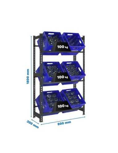 Estantería Simonrack Simonbottle 3-1800x800x300 antracita | Estantería para botellas SimonRack sin tornillos