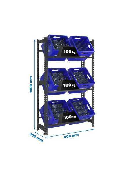 Estantería Simonrack Simonbottle 3-1800x800x300 antracita | Estantería para botellas SimonRack sin tornillos