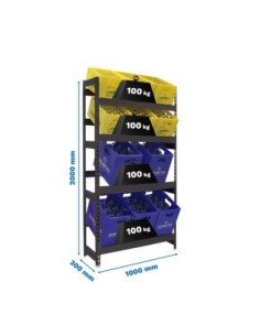 Estantería Simonrack Simonbottle 4-2000x1000x300 antracita | Estantería para botellas SimonRack sin tornillos