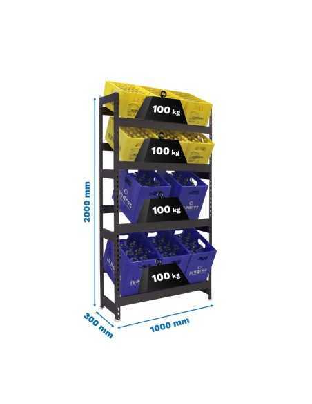 Estantería Simonrack Simonbottle 4-2000x1000x300 antracita | Estantería para botellas SimonRack sin tornillos
