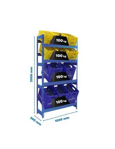 Estantería SIMONBOTTLE 4-2000x1000x300 azul