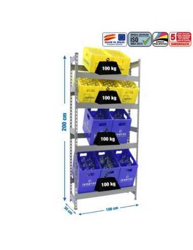 Estantería SIMONRACK SimonrackSimonbottle 4-2000x1000x300 gris