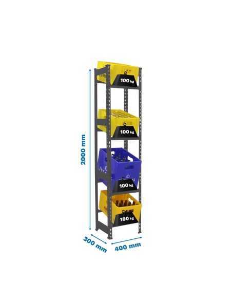 Estantería Simonrack Simonbottle 4-2000x400x300 antracita | Estantería para botellas SimonRack sin tornillos