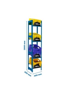 Estantería SIMONBOTTLE 4-2000x400x300 azul
