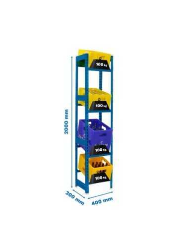 Estantería SIMONBOTTLE 4-2000x400x300 azul