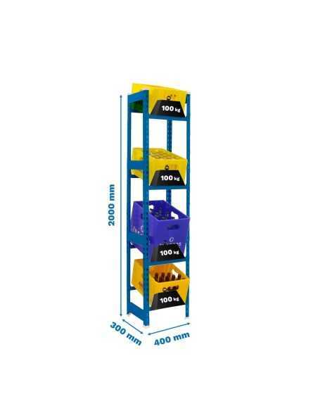 Estantería SIMONBOTTLE 4-2000x400x300 azul