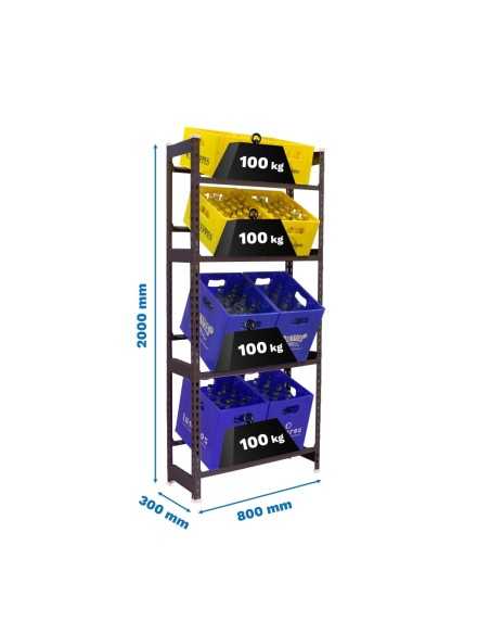 Estantería Simonrack Simonbottle 4-2000x800x300 antracita | Estantería para botellas SimonRack sin tornillos
