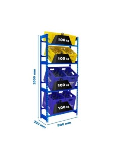 Estantería SIMONBOTTLE 4-2000x800x300 azul