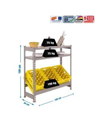 Estantería SIMONRACK SimonrackSimonbottle shelf 1-2- 1000x1000x300 gris/gris