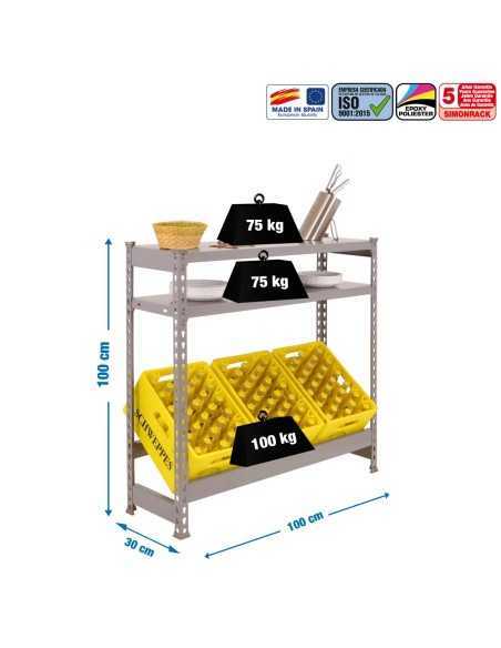 Estantería SIMONRACK SimonrackSimonbottle shelf 1-2- 1000x1000x300 gris/gris