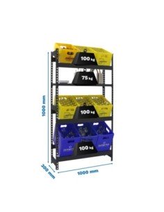 Estantería Simonrack Simonbottle shelf 3-1- 1800x1000x300 antr/antr | Estantería para botellas SimonRack sin tornillos