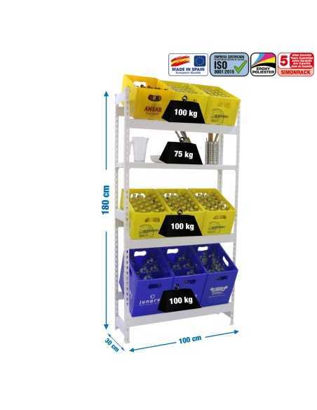 Estantería SIMONRACK SimonrackSimonbottle shelf 3-1- 1800x1000x300 bco/bco