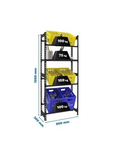 Estantería Simonrack Simonbottle shelf 3-1- 1800x800x300 antr/antr | Estantería para botellas SimonRack sin tornillos