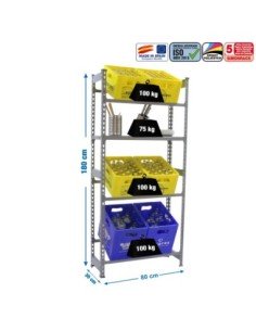 Estantería SIMONRACK SimonrackSimonbottle shelf 3-1- 1800x800x300 gris/gris