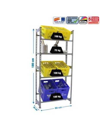 Estantería SIMONRACK SimonrackSimonbottle shelf 3-1- 1800x800x300 gris/gris