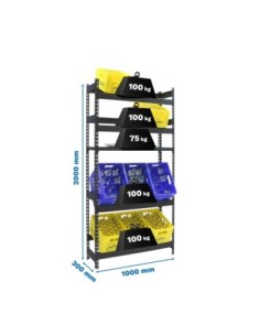 Estantería Simonrack Simonbottle shelf 4-1 - 2000x1000x300 antr/antr | Estantería para botellas SimonRack sin tornillos