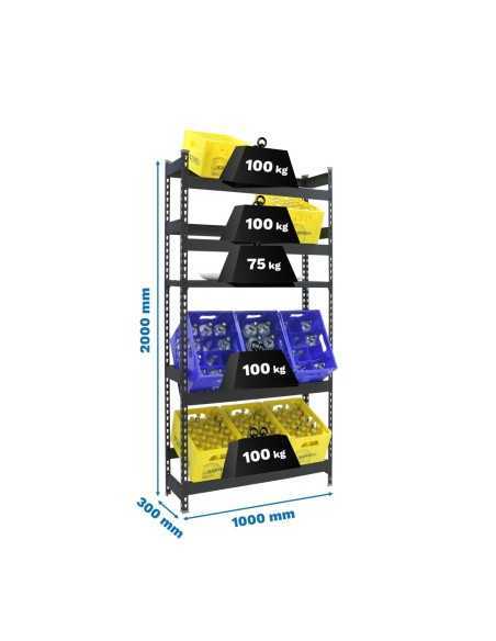 Estantería Simonrack Simonbottle shelf 4-1 - 2000x1000x300 antr/antr | Estantería para botellas SimonRack sin tornillos