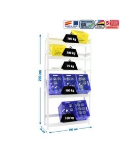 Estantería SIMONRACK SimonrackSimonbottle shelf 4-1 - 2000x1000x300 bco/bco