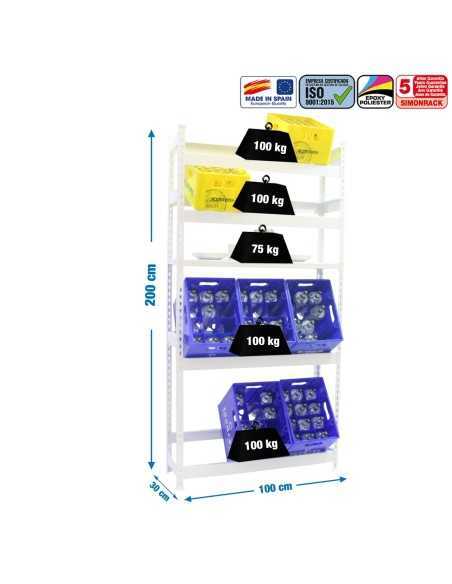 Estantería SIMONRACK SimonrackSimonbottle shelf 4-1 - 2000x1000x300 bco/bco