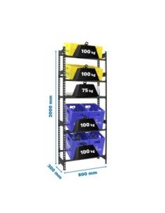 Estantería Simonrack Simonbottle shelf 4-1 - 2000x800x300 antr/antr | Estantería para botellas SimonRack sin tornillos