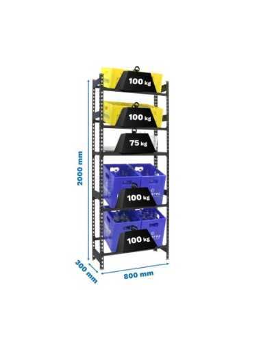 Estantería Simonrack Simonbottle shelf 4-1 - 2000x800x300 antr/antr | Estantería para botellas SimonRack sin tornillos