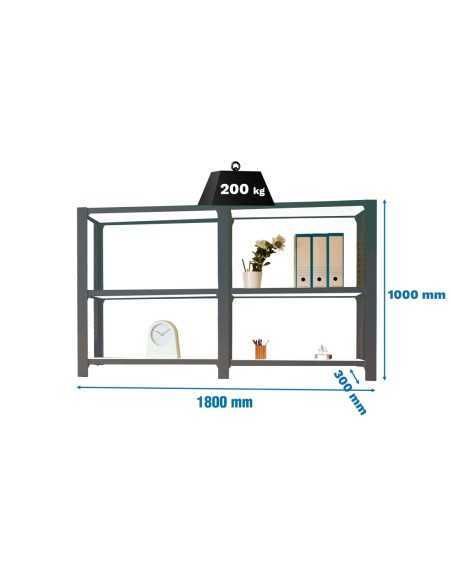 Estantería OFFICLICK 3/300 metal i+a antracita/blanco