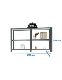 Estantería OFFICLICK 3/300 metal i+a antracita/galva