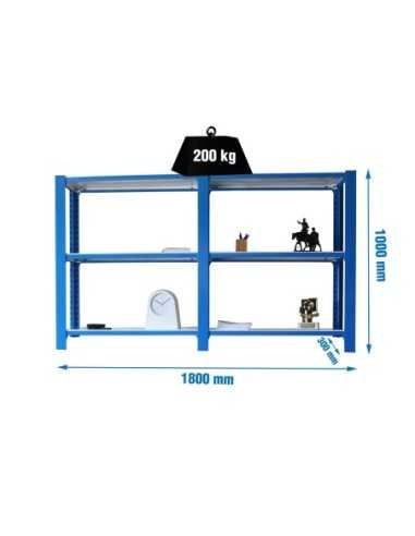 Estantería SIMONRACK Pack officlick 3/300 metal i+a azul/blanco | Estantería metálica SimonRack para cargas de 300 kg