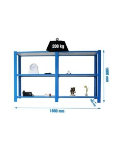 Estantería SIMONRACK Pack officlick 3/300 wood i+a azul/blanco | Estantería metálica SimonRack para cargas de 300 kg