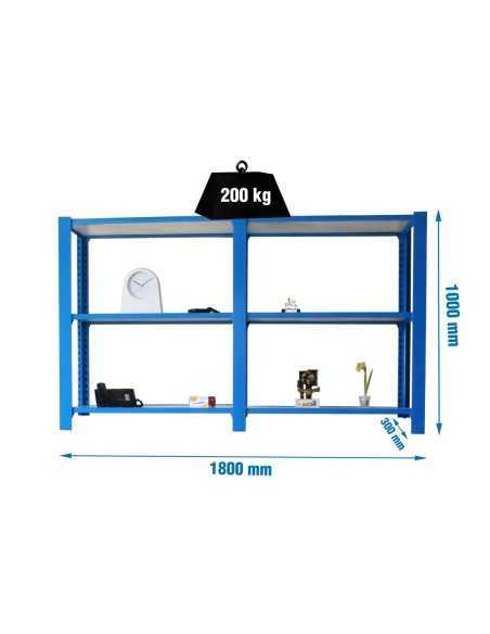 Estantería SIMONRACK Pack officlick 3/300 wood i+a azul/blanco | Estantería metálica SimonRack para cargas de 300 kg