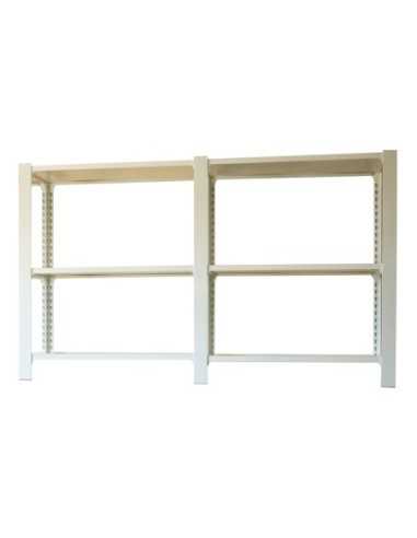 Estantería SIMONRACK Pack officlick 3/300 wood i+a blanco/blanco | Estantería metálica SimonRack para cargas de 300 kg