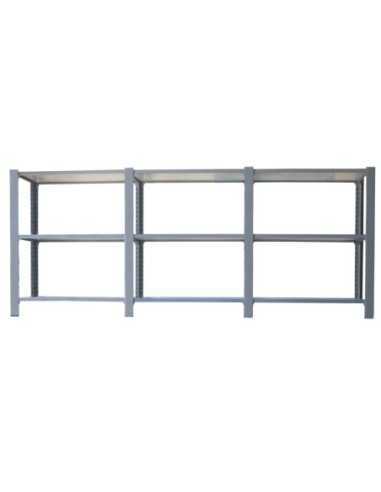 Estantería SIMONRACK Pack officlick 3/300 wood i+a+a gris/blanco | Estantería metálica SimonRack para cargas de 300 kg