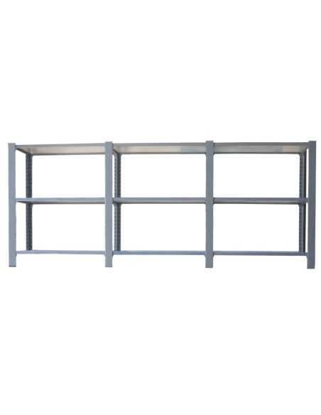 Estantería SIMONRACK Pack officlick 3/300 wood i+a+a gris/blanco | Estantería metálica SimonRack para cargas de 300 kg