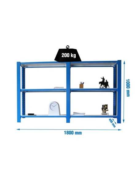 Estantería SIMONRACK Pack officlick 3/400 metal i+a azul/blanco | Estantería metálica SimonRack para cargas de 300 kg