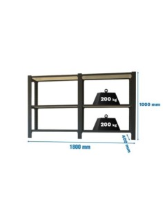 Estantería OFFICLICK 3/400 wood i+a antracita/blanco