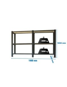 Estantería OFFICLICK 3/400 wood i+a antracita/blanco