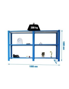 Estantería SIMONRACK Pack officlick 3/400 wood i+a azul/blanco | Estantería metálica SimonRack para cargas de 300 kg
