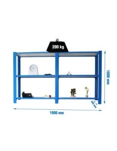 Estantería SIMONRACK Pack officlick 3/400 wood i+a azul/blanco | Estantería metálica SimonRack para cargas de 300 kg