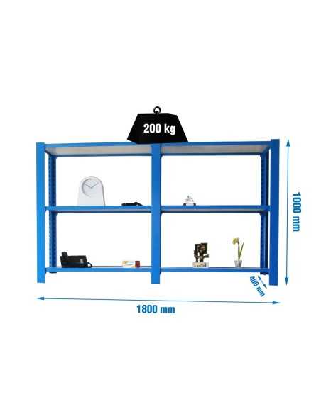 Estantería SIMONRACK Pack officlick 3/400 wood i+a azul/blanco | Estantería metálica SimonRack para cargas de 300 kg