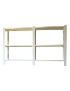 Estantería SIMONRACK Pack officlick 3/400 wood i+a blanco/blanco | Estantería metálica SimonRack para cargas de 300 kg
